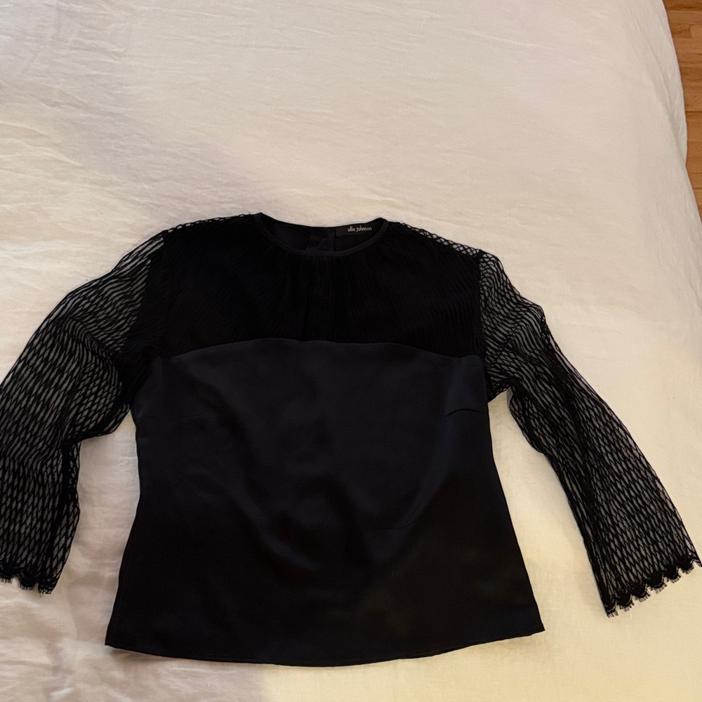 Ulla Johnson black s/m SILK button down back sophisticated/classic